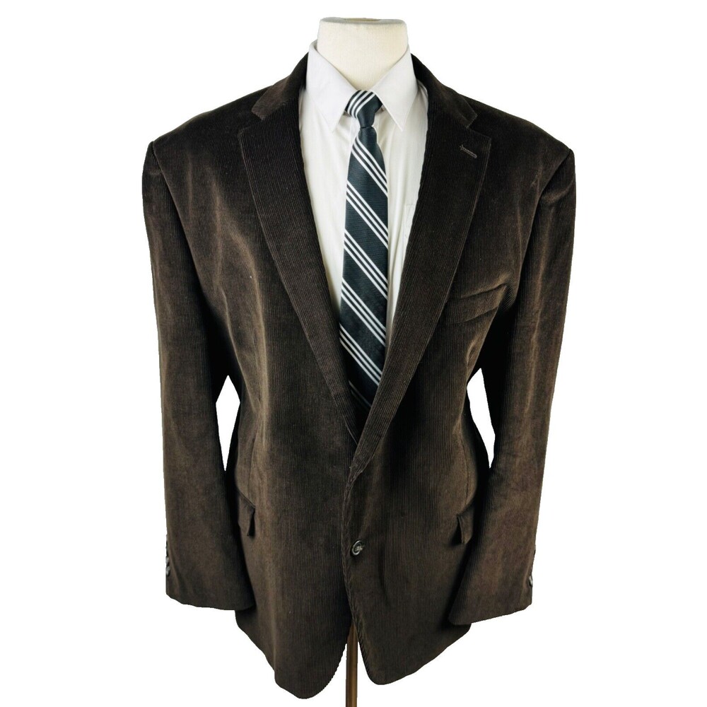 CHAPS RALPH LAUREN Mens 50R Brown Corduroy Cotton Blazer Sport Coat Suit Jacket